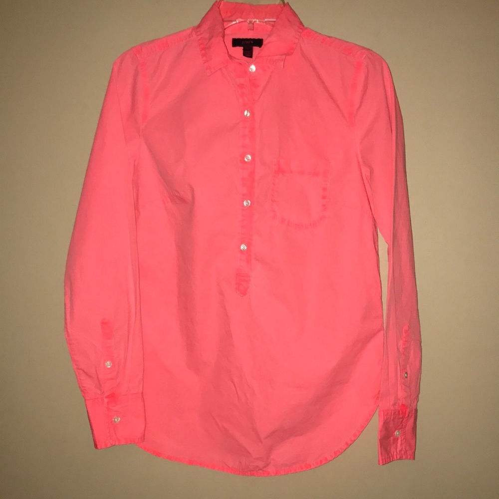 J Crew Classic Popover in Neon